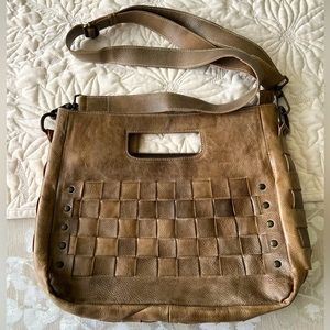 Bed Stu Brown Woven Leather Tote